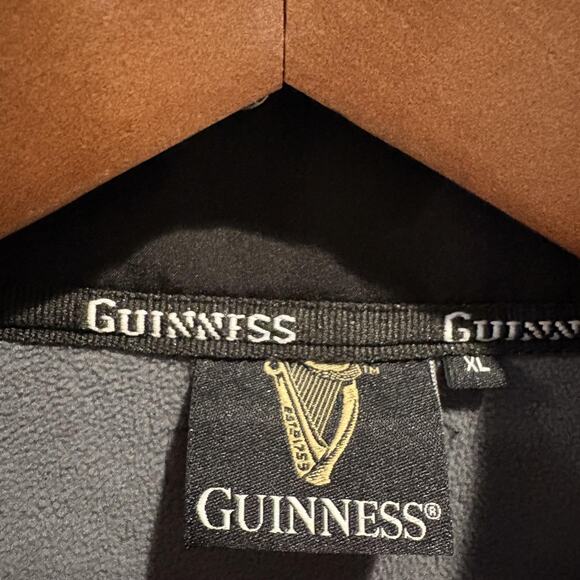 Guinness Black Softshell Jacket XL Zip Front Licensed Traditional Craft Ireland - Picture 2 of 12